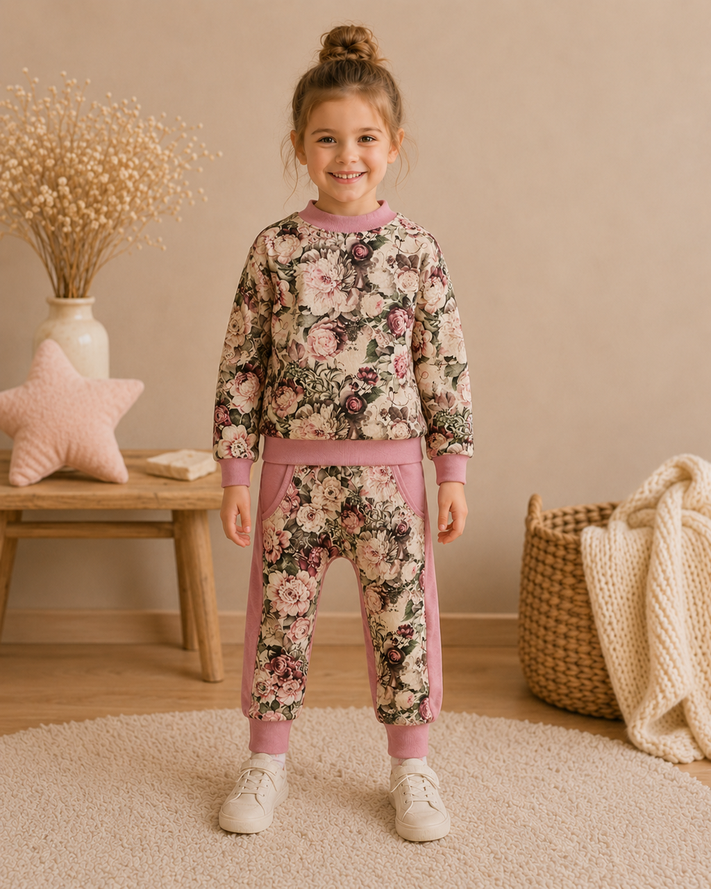 Joggedress | Flowery pink